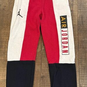 Air Jordan Kids' Red, Black, and Oatmeal Joggers